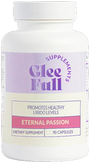 Eternal Passion Supplement bottle labeled 'GleeFull' with purple and white design on a white background